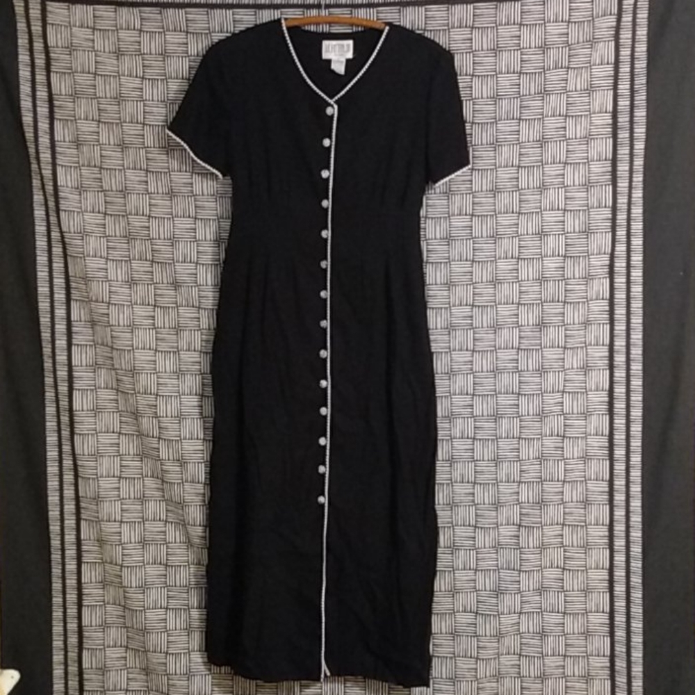 Vintage linen and rayon long dress